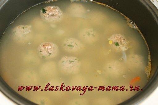 Суп с рыбными фрикадельками в мультиварке