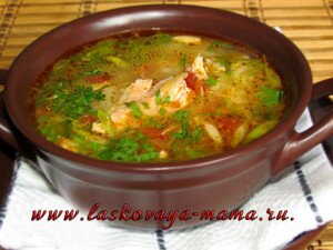 Диетический суп с кабачком и рисом
